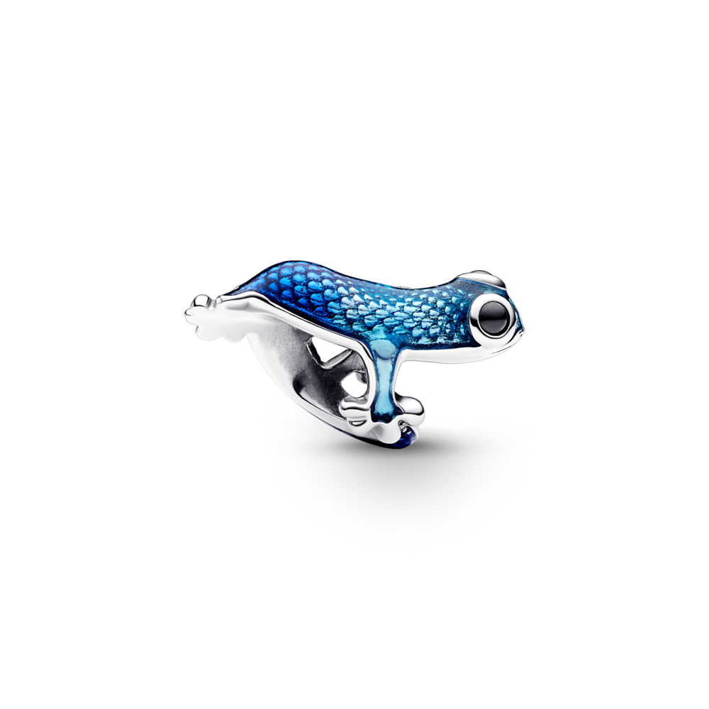 Metalliksinine amulett „Geko“