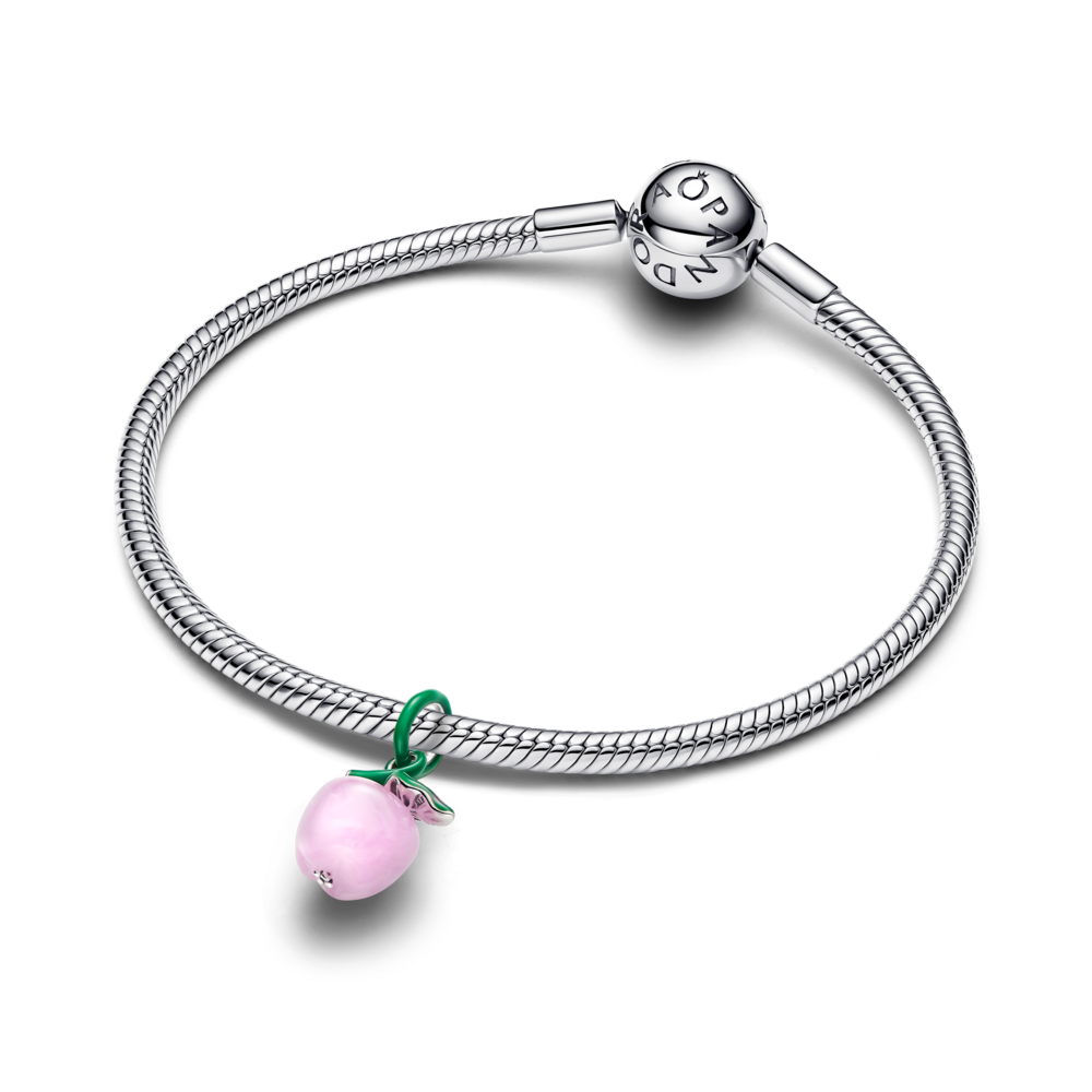 Murano klaasist roosa amulett „Õun“