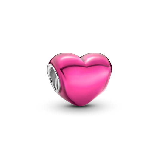 Metallikroosa südamekujuline amulett