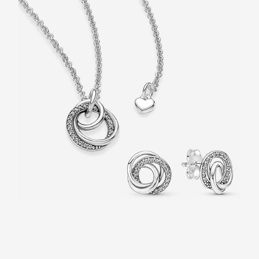 Amžinos šeimos meilės vėrinio ir auskarų dovanų rinkinys - Pandora Lietuva