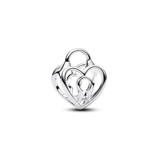 Ažūrinis karoliukas „Širdies formos spynelė“ - Pandora Lietuva