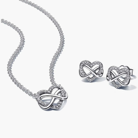 Begalybės širdelės vėrinio ir auskarų dovanų rinkinys - Pandora Lietuva