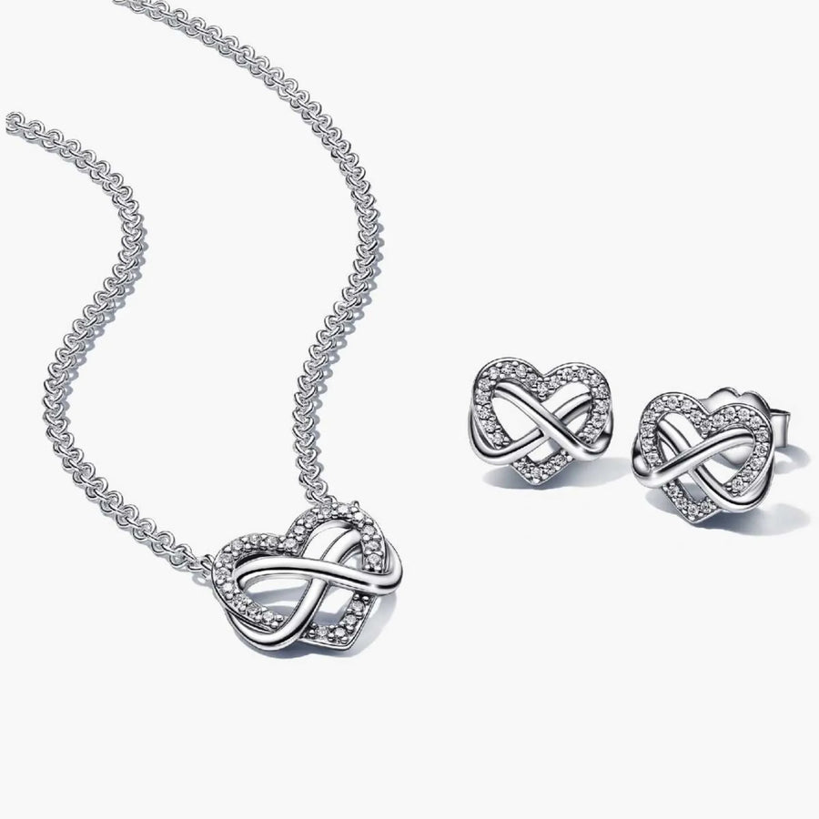Begalybės širdelės vėrinio ir auskarų dovanų rinkinys - Pandora Lietuva