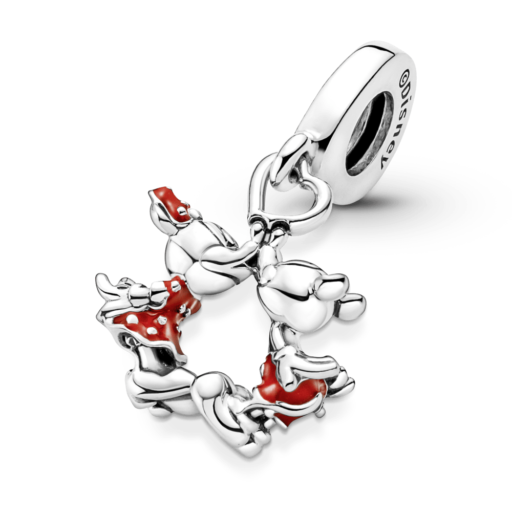 Disnėjaus Peliuko Mikio ir Pelytės Minės bučinio kabantis karoliukas - Pandora LT