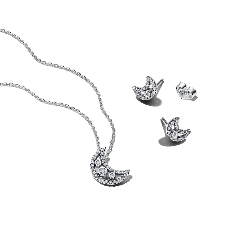 Dovanų rinkinys: Vėrinys su pakabučiu „Pusmėnulis“ & Spindintys įsmeigiami auskarai „Mėnulis“ - Pandora Lietuva