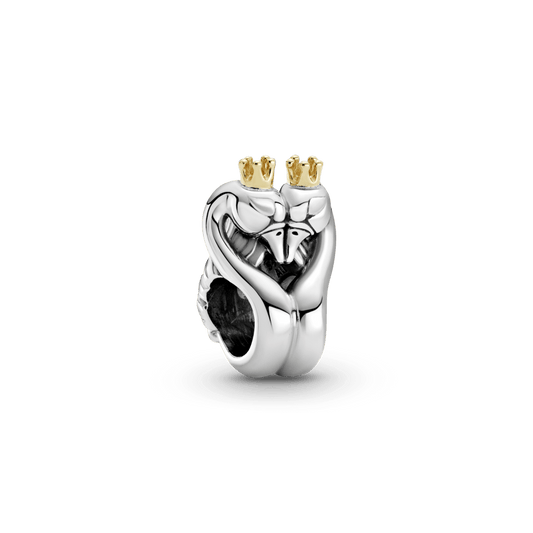 Dviejų atspalvių Gulbių ir širdelės karoliukas - Pandora Lietuva