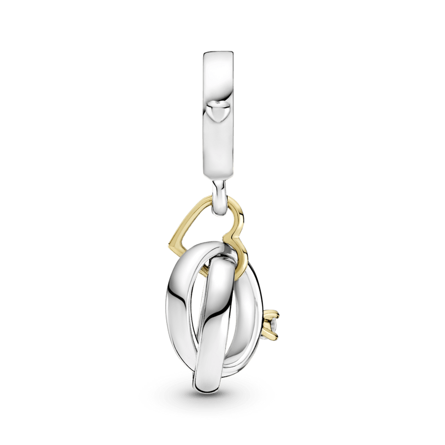 Dviejų atspalvių Vestuvinių žiedų kabantis karoliukas - Pandora LT