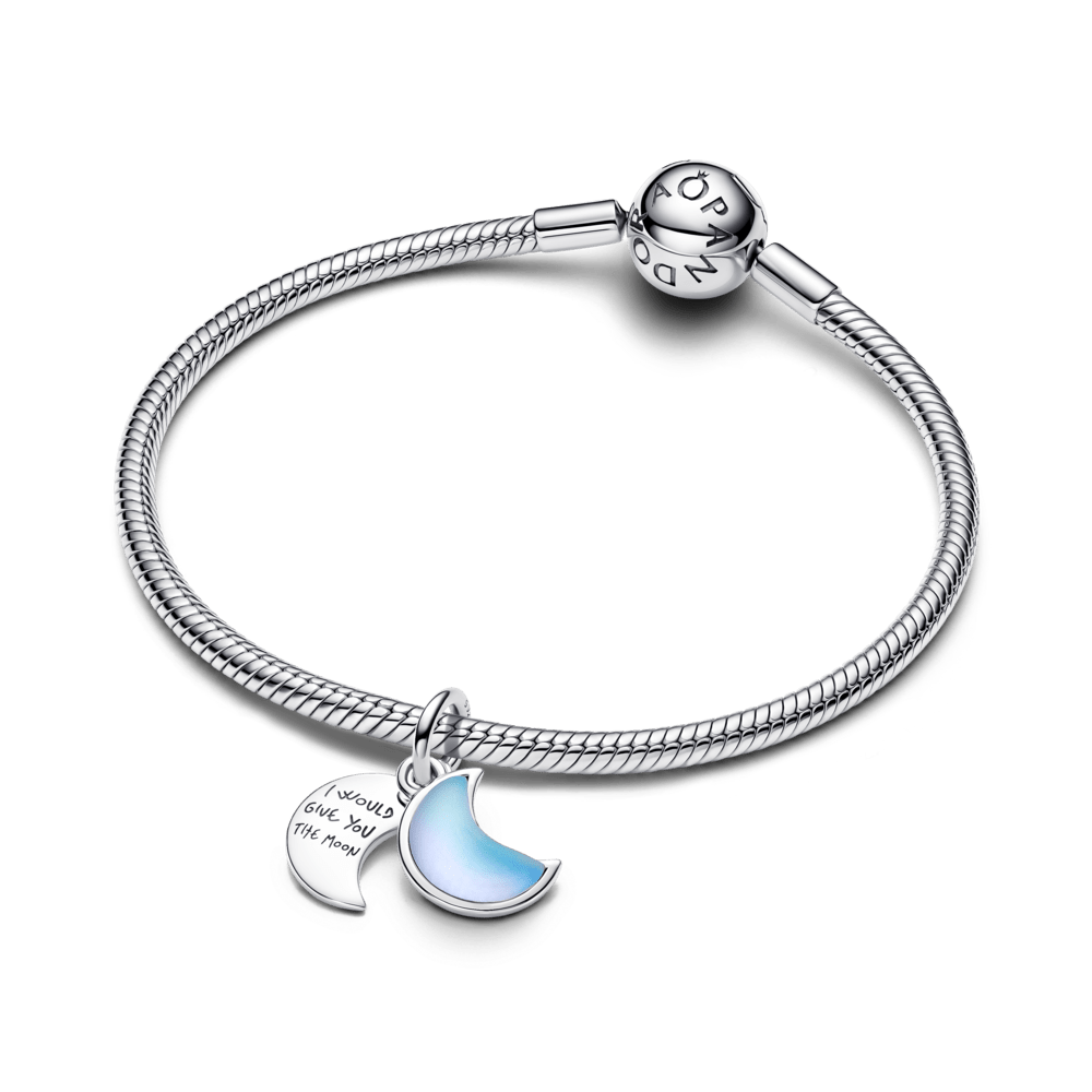 Dvigubas kabantis karoliukas „Pusmėnuliai“ - Pandora Lietuva