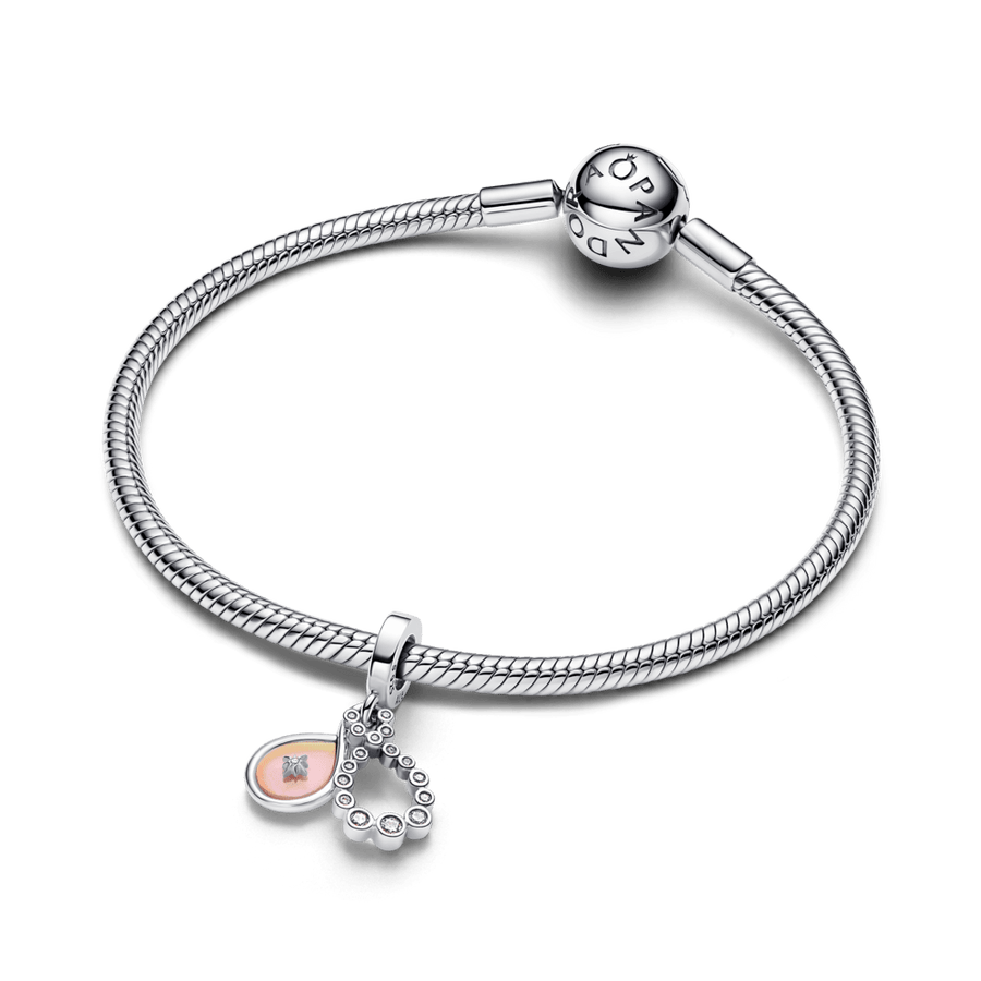 Dvigubas kabantis opalinis karoliukas „Begalybė“ - Pandora Lietuva