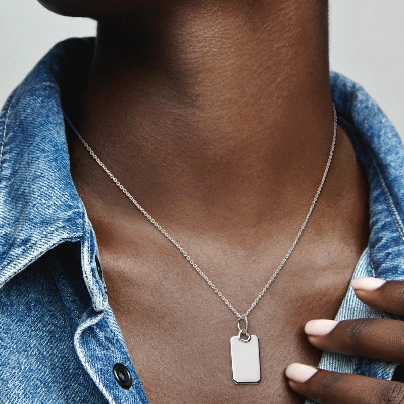 Kaelakee komplekt graveeritava ristkülikukujulise ripatsiga