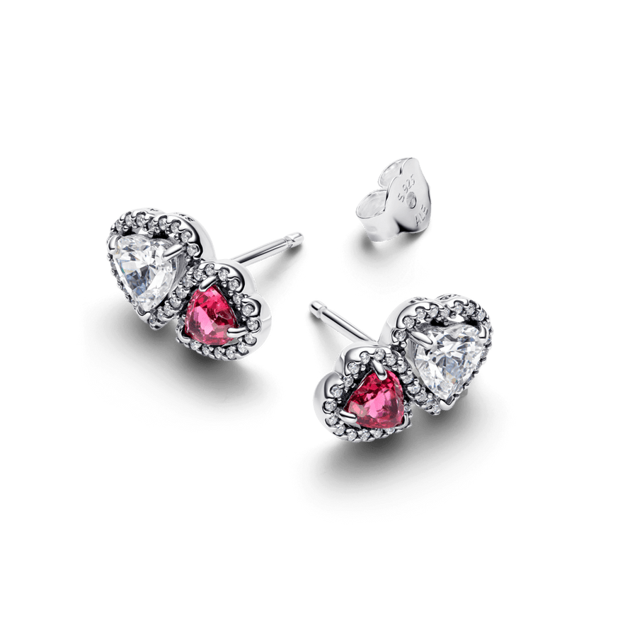 Įsmeigiami auskarai su širdies formos aureole - Pandora Lietuva