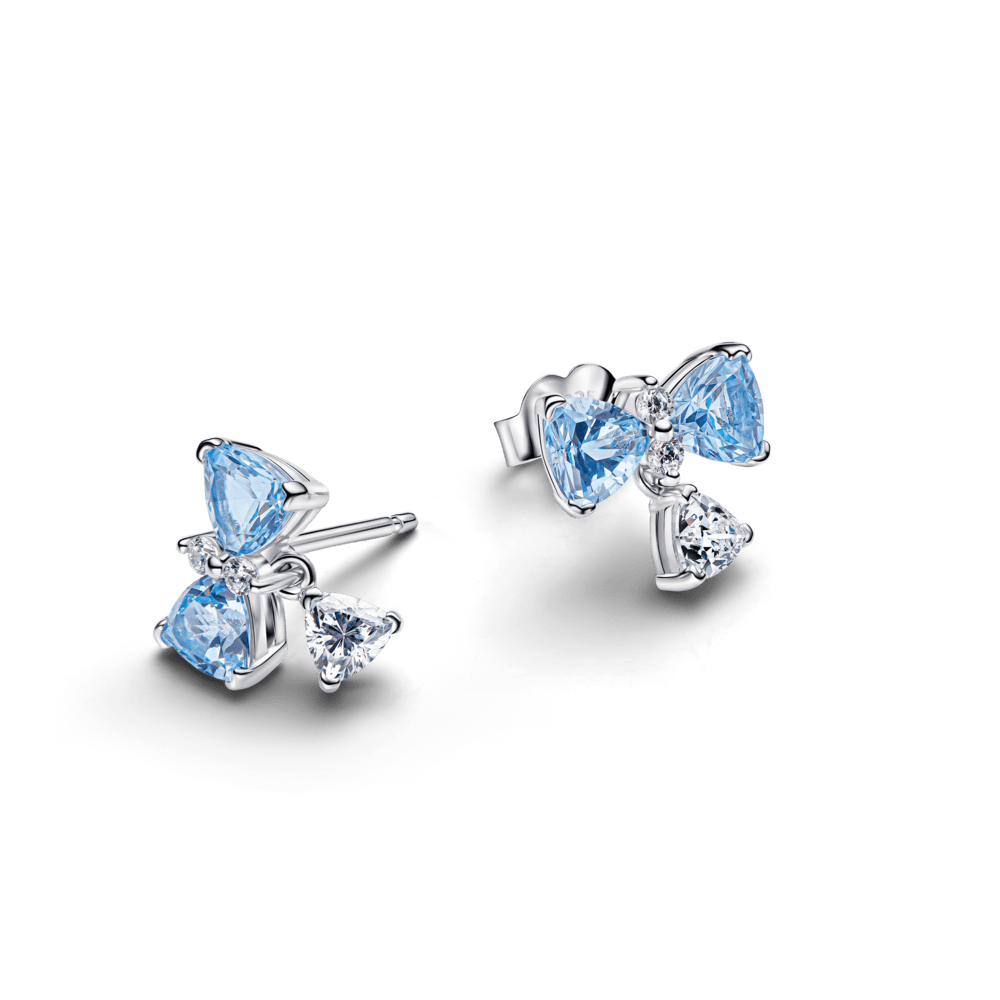 Įsmeigiami „Bridžertonų“ auskarai „Mėlynas kaspinas“ - Pandora Lietuva