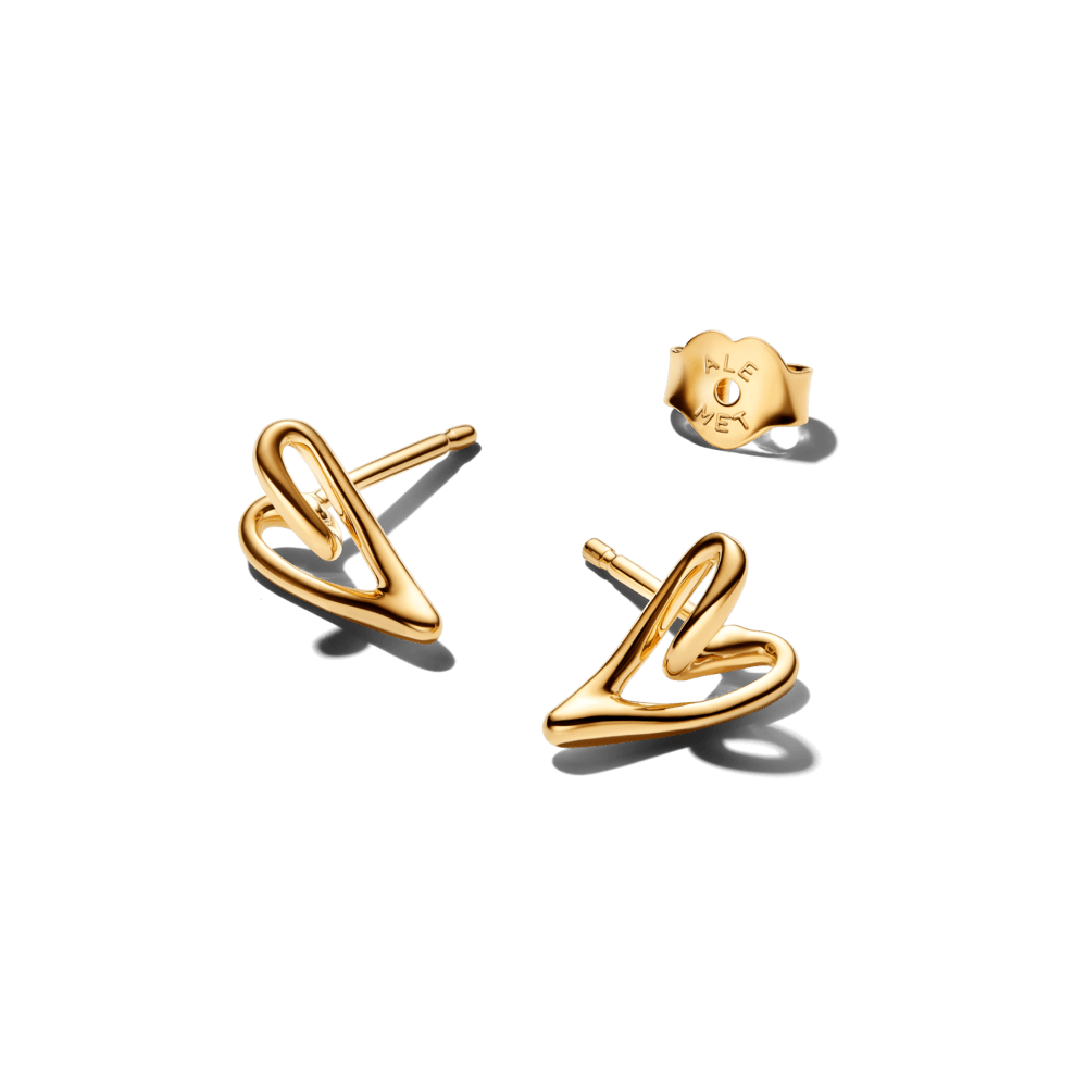 Įsmeigiami organiškos formos auskarai „Širdis“ - Pandora Lietuva