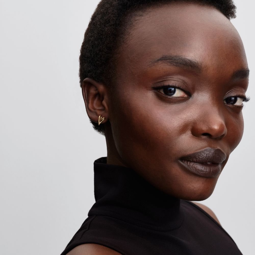 Kuldse loomuliku kujuga südametest ehtekomplekt