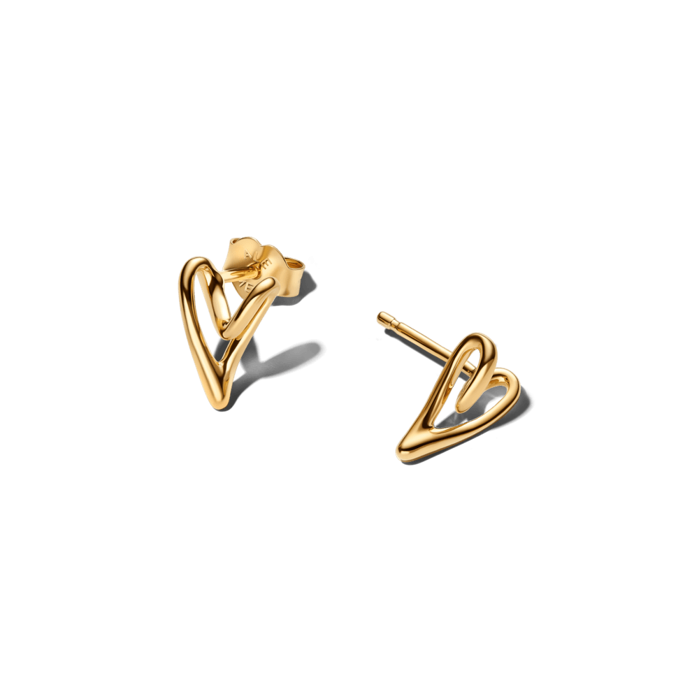 Kuldse loomuliku kujuga südametest ehtekomplekt