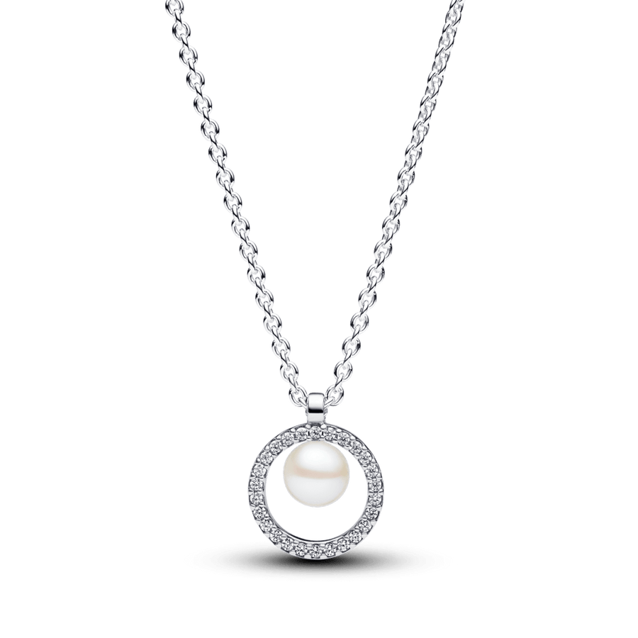 Kaklo koljė su apdorotu, dirbtiniu būdu išaugintu gėlavandeniu perlu ir pavé stiliumi inkrustuotais akmenėliais - Pandora Lietuva