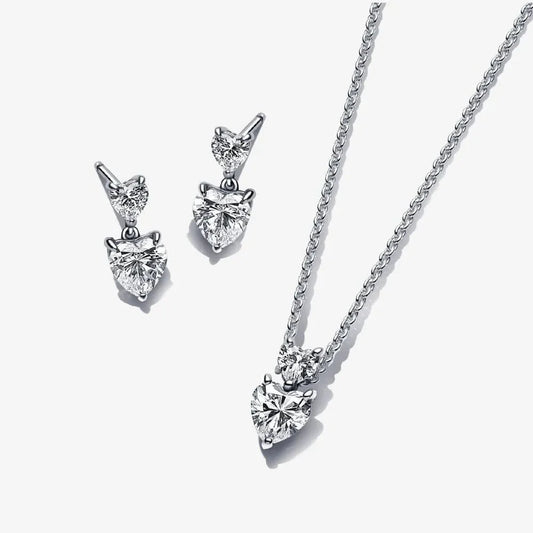 Kaklo vėrinio ir auskarų - lankelių dovanų rinkinys - Pandora Lietuva