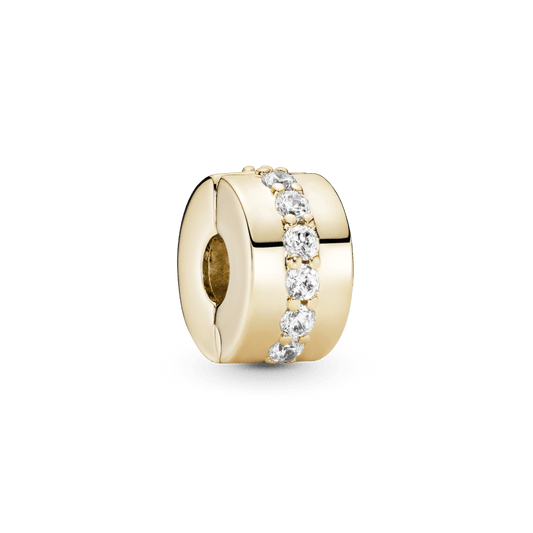 Karoliukas - spaustukas su eilute išdėliotais skaisčiai žėrinčiais akmenukais - Pandora Lietuva