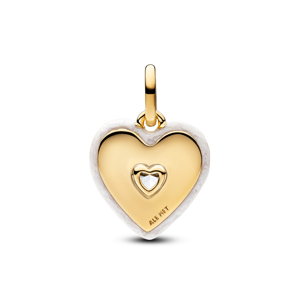 Karoliukas su medalionu „Spinduliuojanti balta širdis“ - Pandora Lietuva