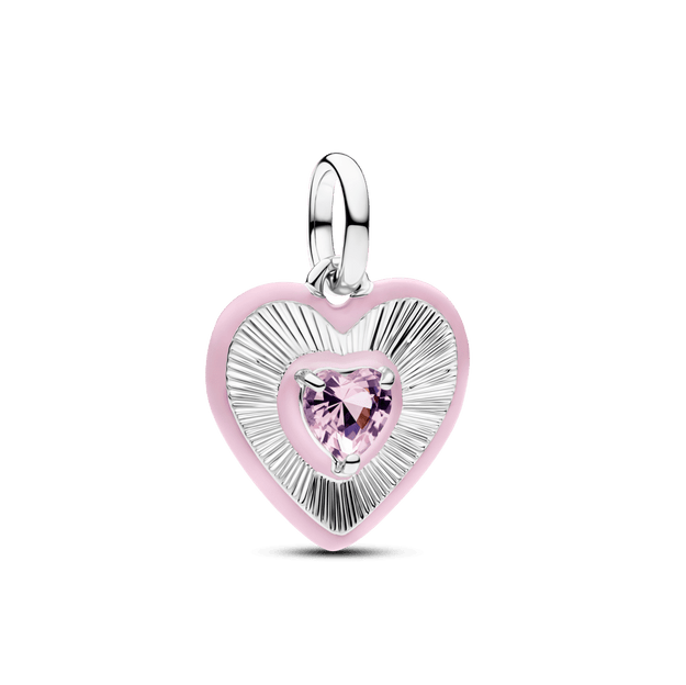 Karoliukas su medalionu „Spinduliuojanti rožinė širdis“ - Pandora Lietuva