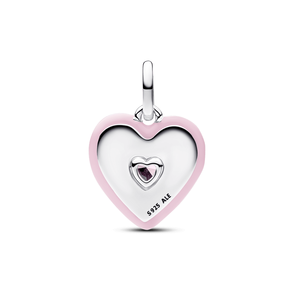 Karoliukas su medalionu „Spinduliuojanti rožinė širdis“ - Pandora Lietuva