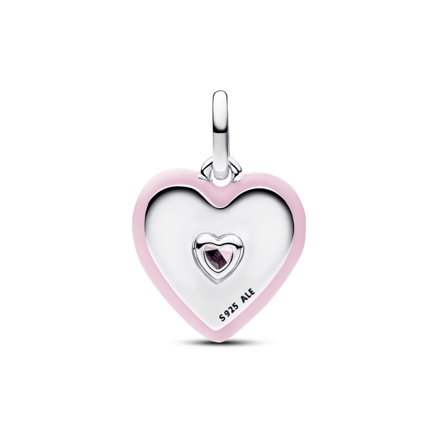 Karoliukas su medalionu „Spinduliuojanti rožinė širdis“ - Pandora Lietuva