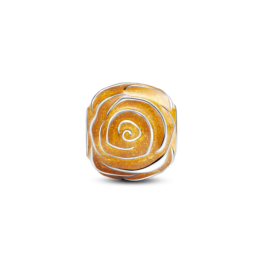 Karoliukas „Žydinti geltonos spalvos rožė“ - Pandora Lietuva