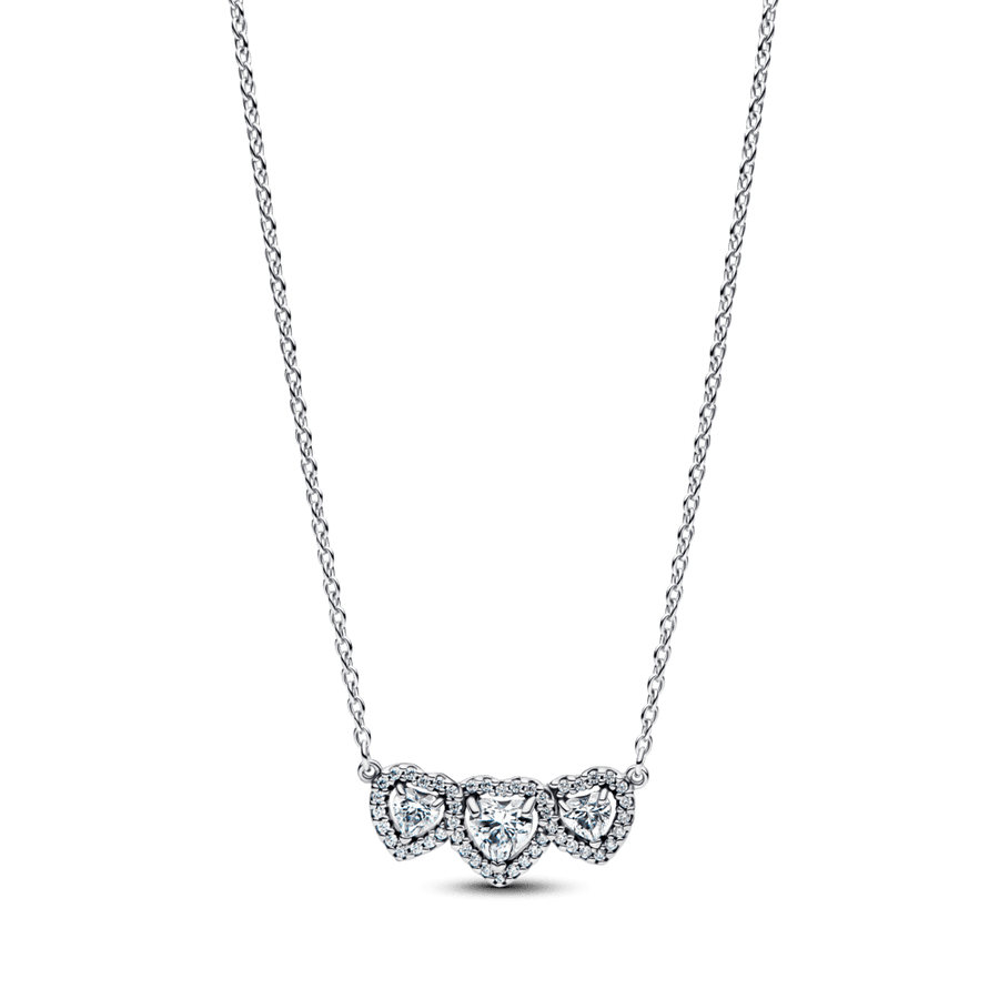 Koljė vėrinys su trimis širdies formos aureolėmis - Pandora Lietuva