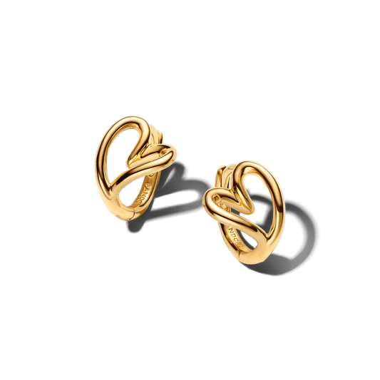 Maži organiškos formos lankelio auskarai „Širdis“ - Pandora Lietuva