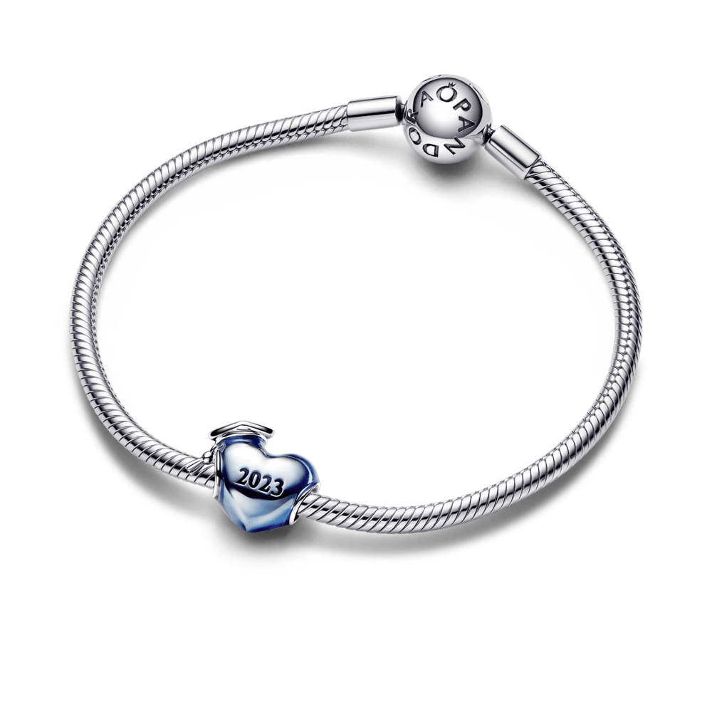 Mėlynas 2023 m. išleistuvių širdelės pakabukas - Pandora Lietuva