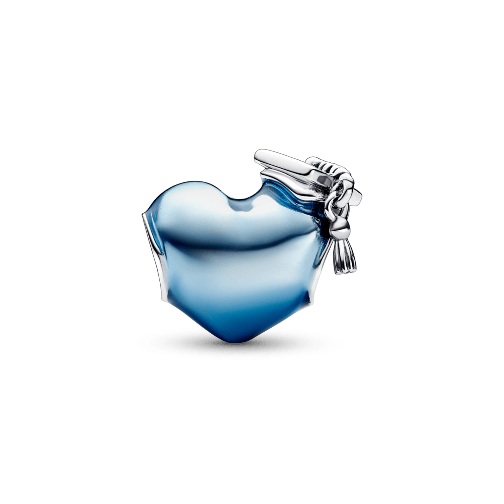 Mėlynas 2023 m. išleistuvių širdelės pakabukas - Pandora Lietuva