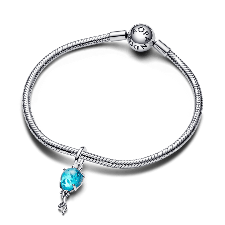 Mėlynas Murano Stiklo Baliono Kabantis Karoliukas - Pandora Lietuva