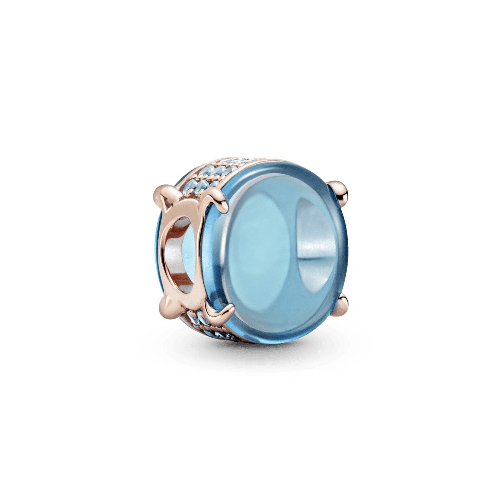 Mėlynojo ovalaus kabošono karoliukas - Pandora Lietuva