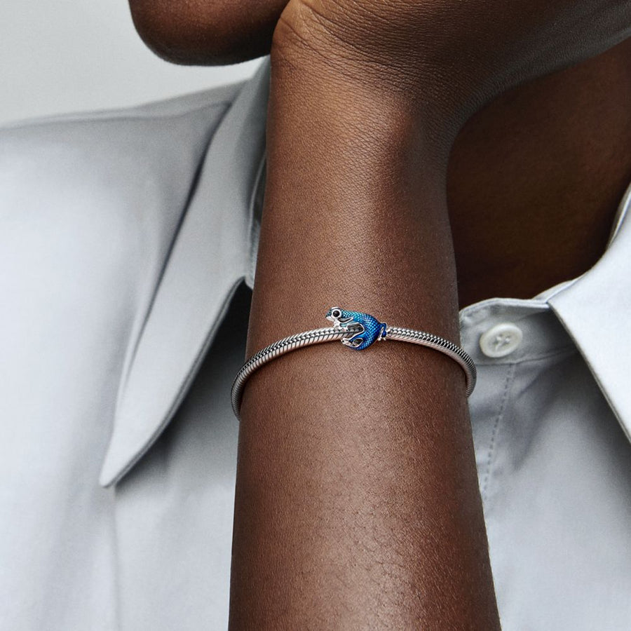 Metallic Blue Gecko Charm - Pandora Lietuva