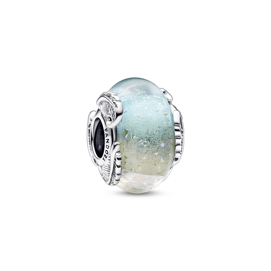 Multicolour Murano Glass & Curved Feather Charm pakabukas - Pandora Lietuva