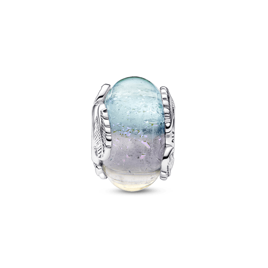 Multicolour Murano Glass & Curved Feather Charm pakabukas - Pandora Lietuva