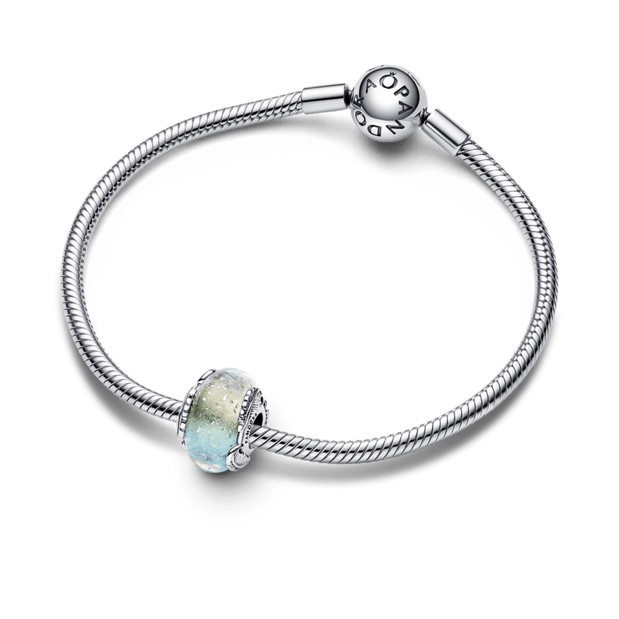 Multicolour Murano Glass & Curved Feather Charm pakabukas - Pandora Lietuva