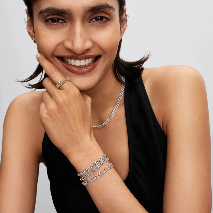 Ovalių Kubos tipo grandžių apyrankė - Pandora Lietuva