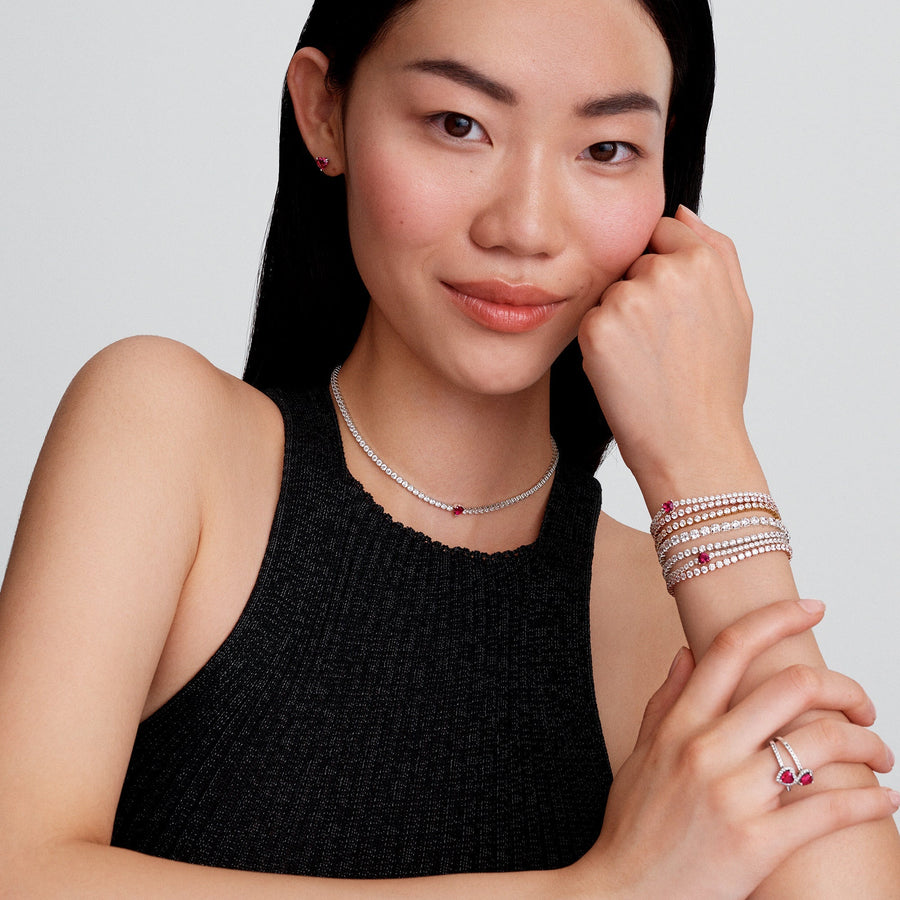 Padidintas raudonos širdies žiedas - Pandora Lietuva