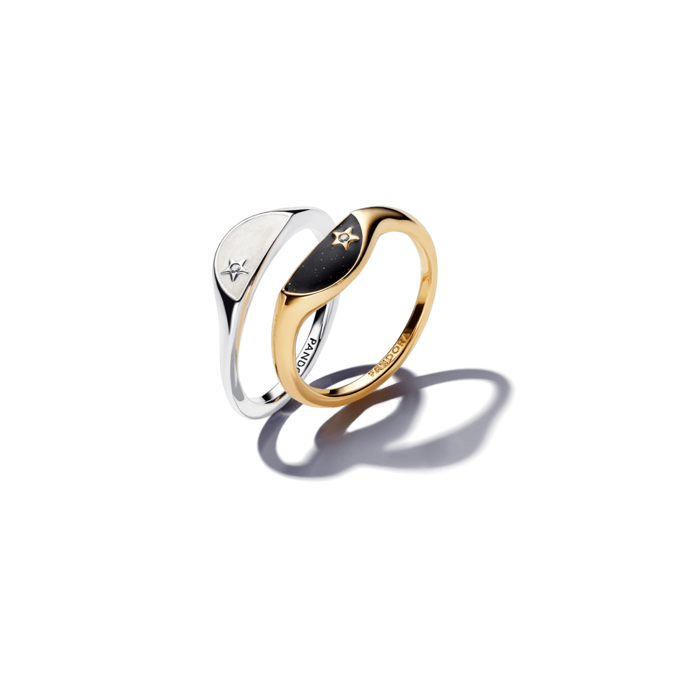 „Pandora ME“ pusiau emaliuotas žiedas - signetė - Pandora Lietuva