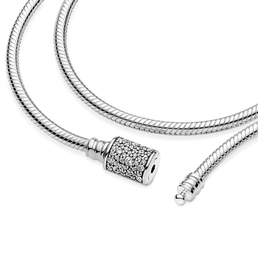 Pandora Moments dvigubo apsukimo statinaitės užsegimo gyvatės pynimo grandinėlės apyrankė - Pandora LT