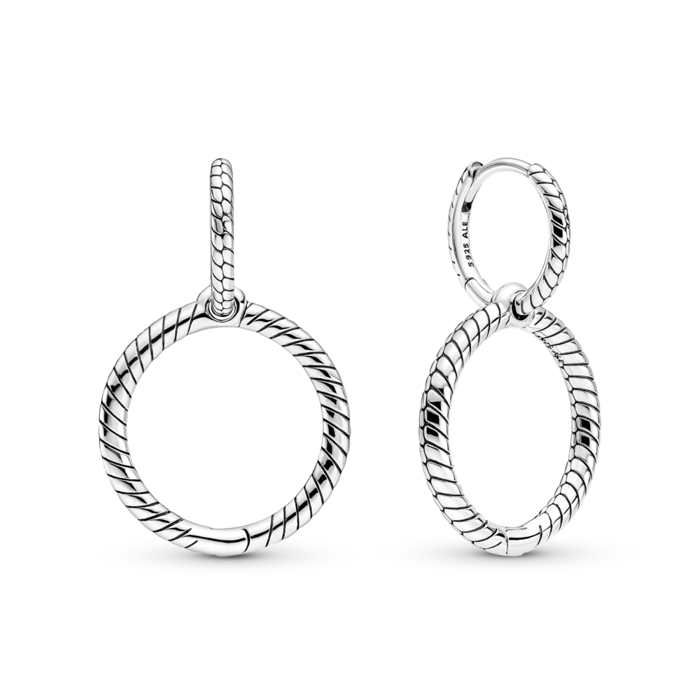 Pandora Moments karoliukų dvigubų lankelių auskarai - Pandora LT