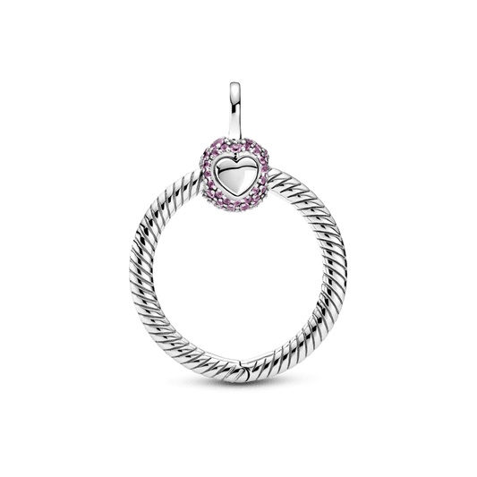 Pandora Moments mažas rausvas Pavé O pakabukas - Pandora LT