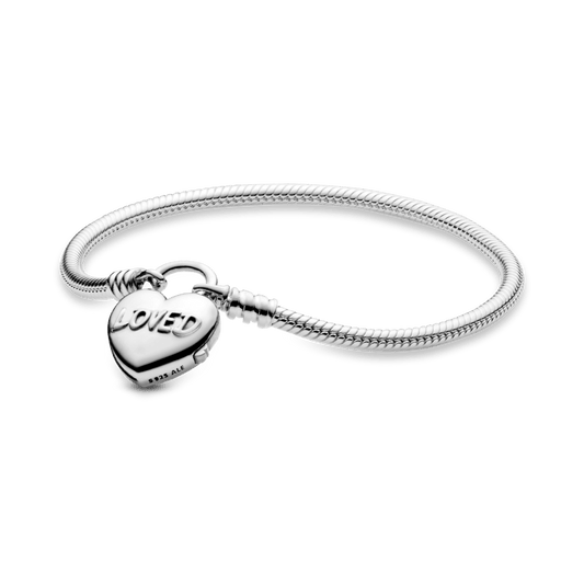 Pandora Moments širdies formos spynos užsegimo lanksti apyrankė - Pandora Lietuva