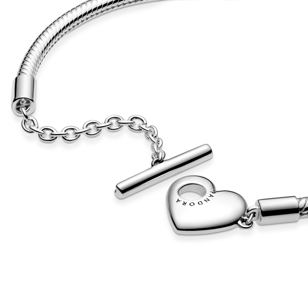 Pandora Moments T-juostos gyvatės pynimo grandinėlės apyrankė su širdele - Pandora LT