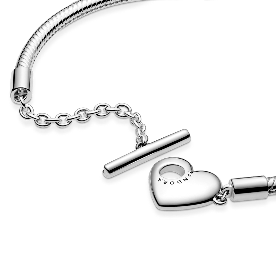 Pandora Moments T-juostos gyvatės pynimo grandinėlės apyrankė su širdele - Pandora LT