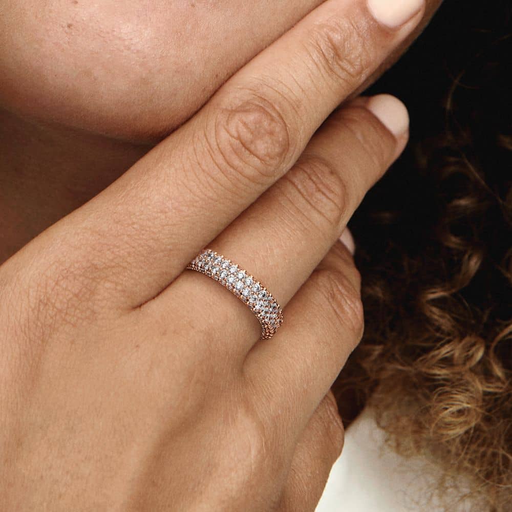 Pandora Timeless Pavé dviejų eilių žiedas - Pandora Lietuva