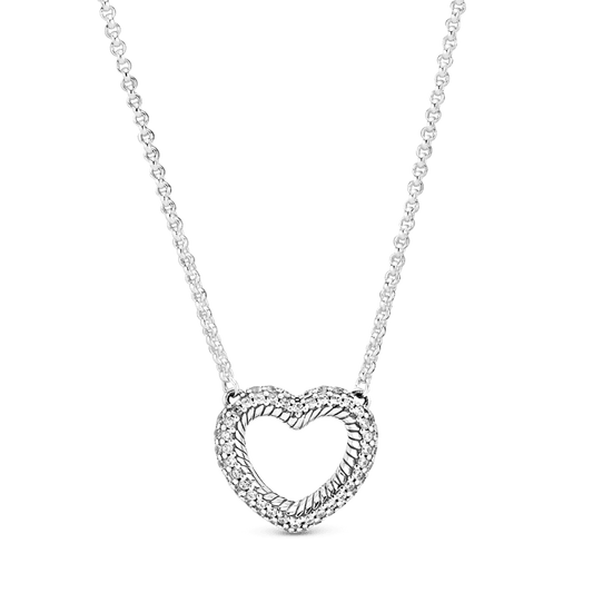 Pavé Gyvatės rašto atviros širdies kaklo papuošalas - Pandora Lietuva