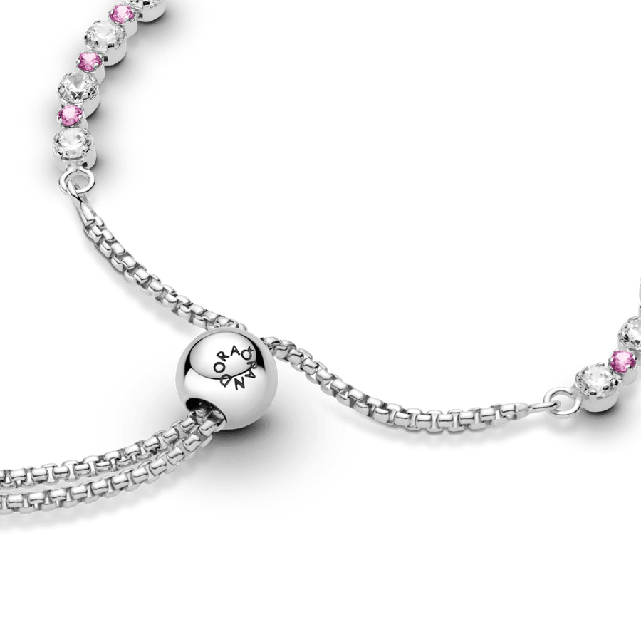 Pink & Clear Sparkle Slider Bracelet - Pandora Lietuva
