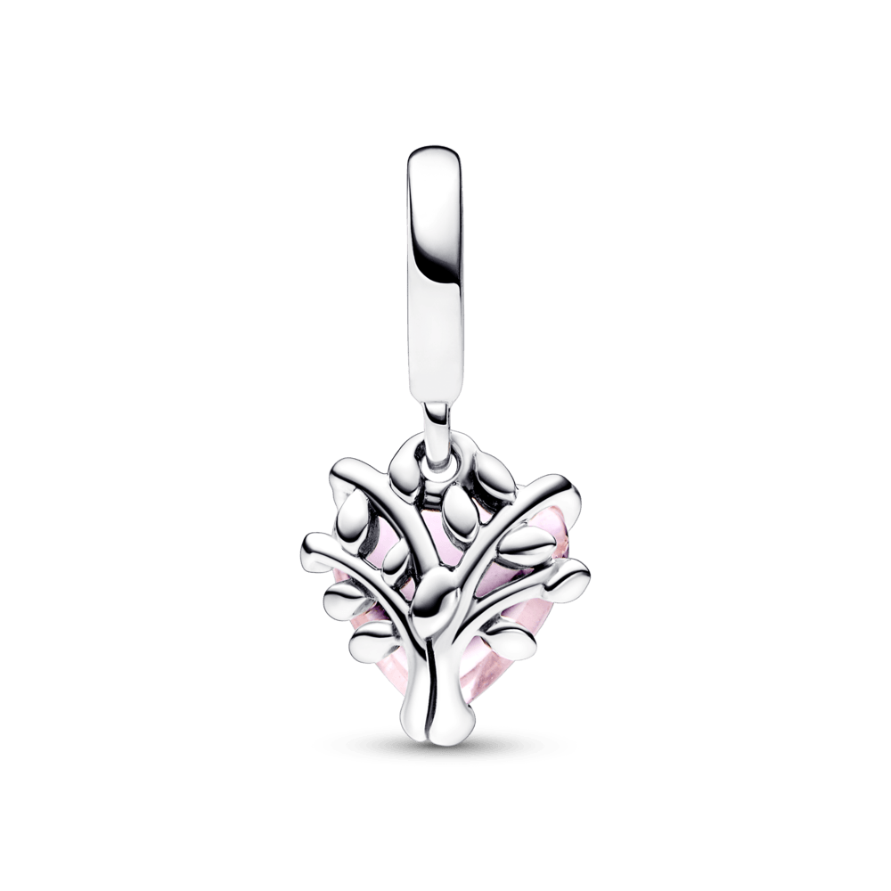 Pink Family Tree & Heart Dangle Charm - Pandora Lietuva